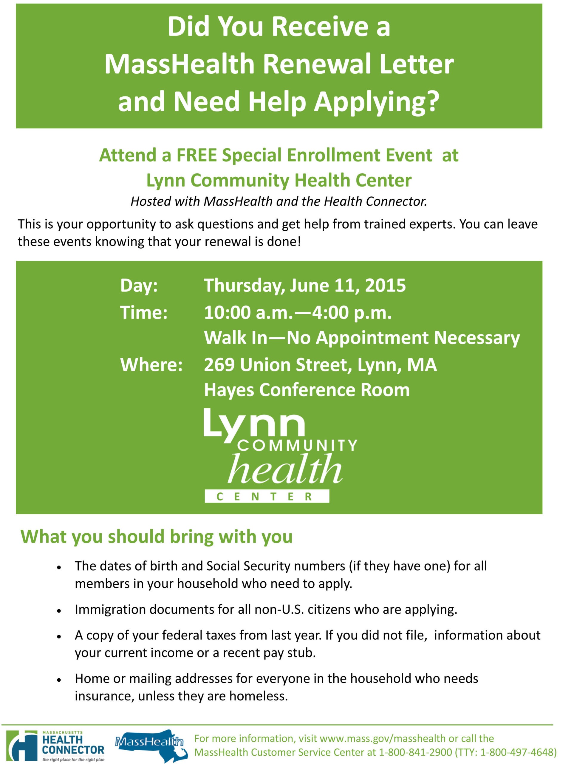 Mass Health Renewal Assistance 1 flyer english