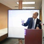 Dr. Kiame Mahaniah, CEO speaking at LCHC Pharmacy Groundbreaking