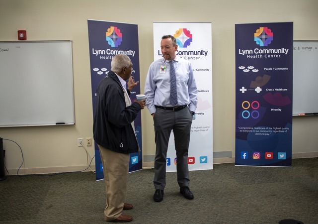 Geoff and Nelson Medium LCHC Board members talking