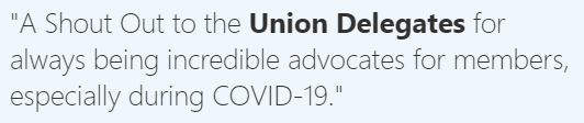 Union Delegates shout out quote