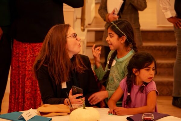 LCHC staff member with kids