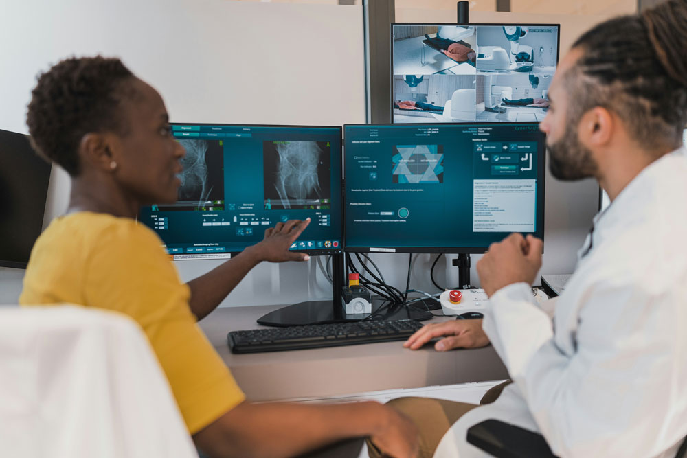 Provider and patient reviewing health records