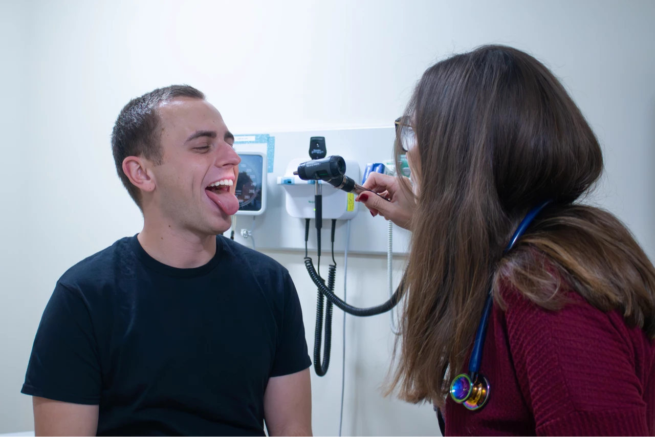 Urgent Care 1 Urgent Care, checking tonsils