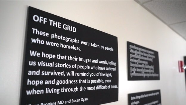 Off the Grid description on wall