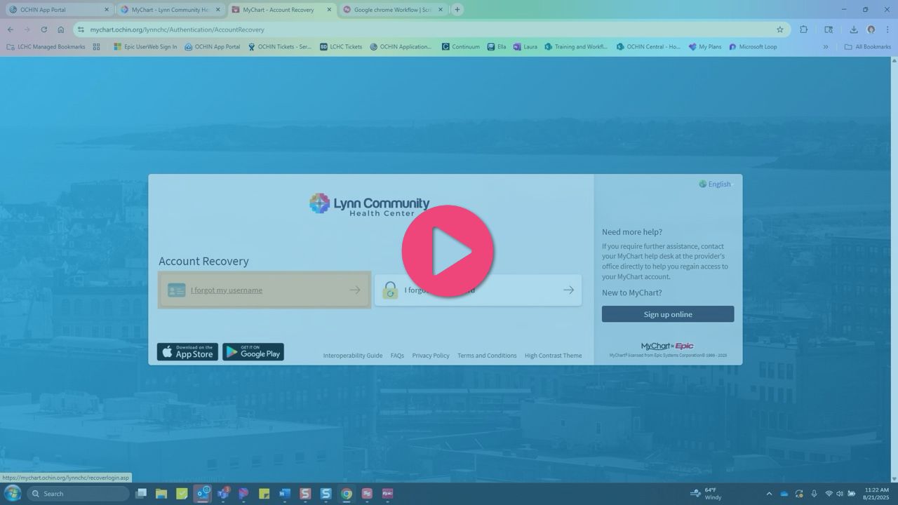 MyChart 2 Request your MyChart username.