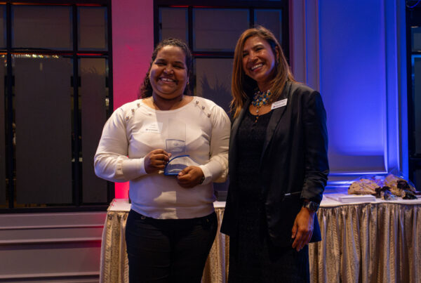 Leidy Pimentel accepting the CEO Award