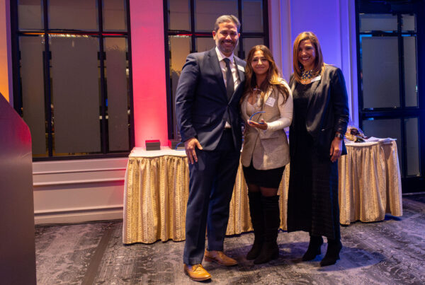 Lorraine Lozada accepting the Leadership Award